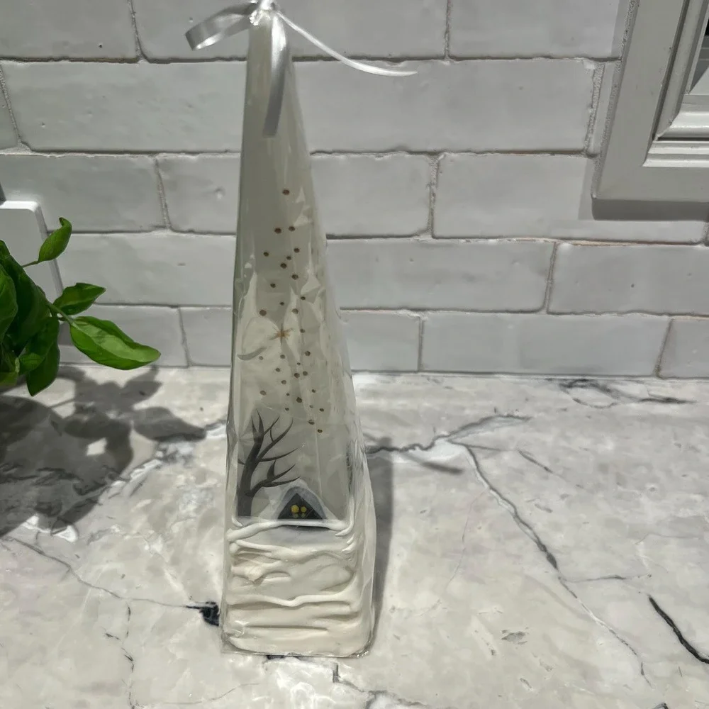 German winter scene pillar candle - in original‎ packaging